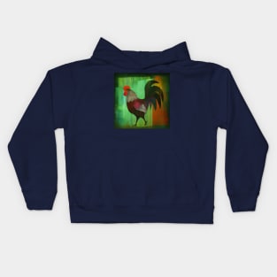 Rooster painting Kids Hoodie